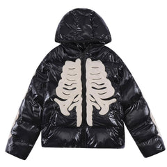 Skeleton Shiny Puffer-jakke