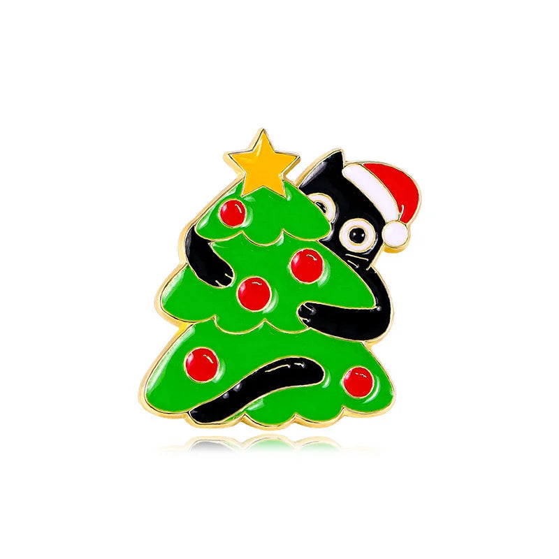 Christmas Kitten Enamel Pin Kawaii Side