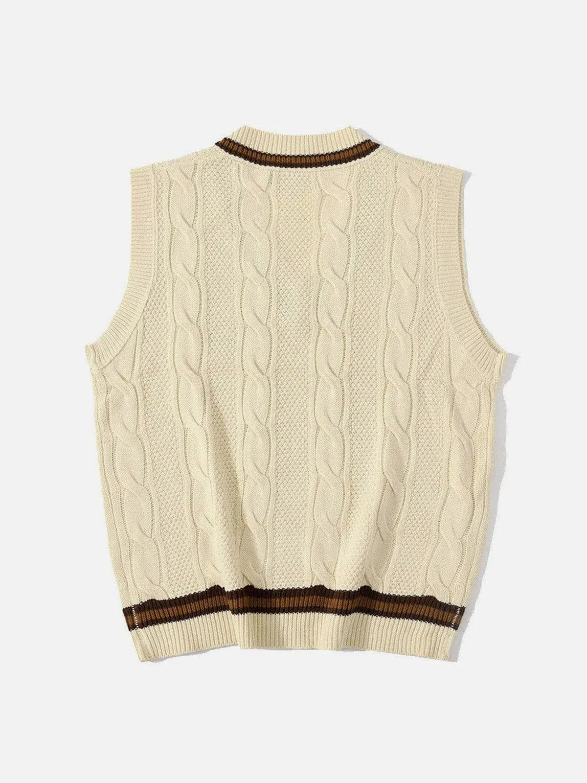 Bear Embroidered Knit Vest - Kawaii Side