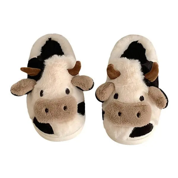 Cartoon Cow Cotton Slippers - Kawaii Side