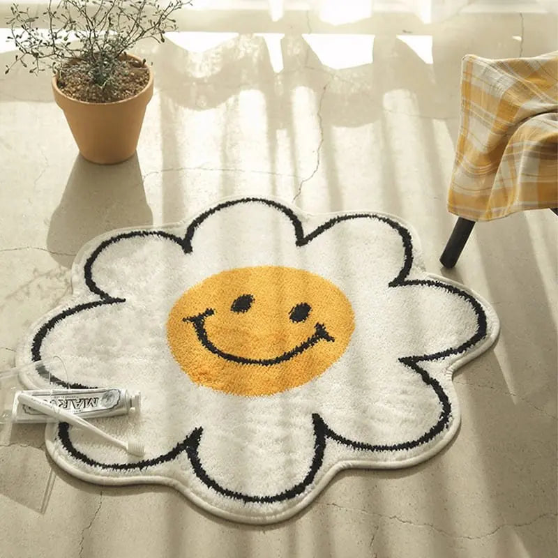 Cartoon Smile Face Sunflower Rugs & Mats - Kawaii Side