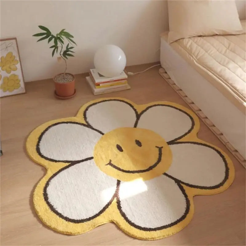 Cartoon Smile Face Sunflower Rugs & Mats - Kawaii Side