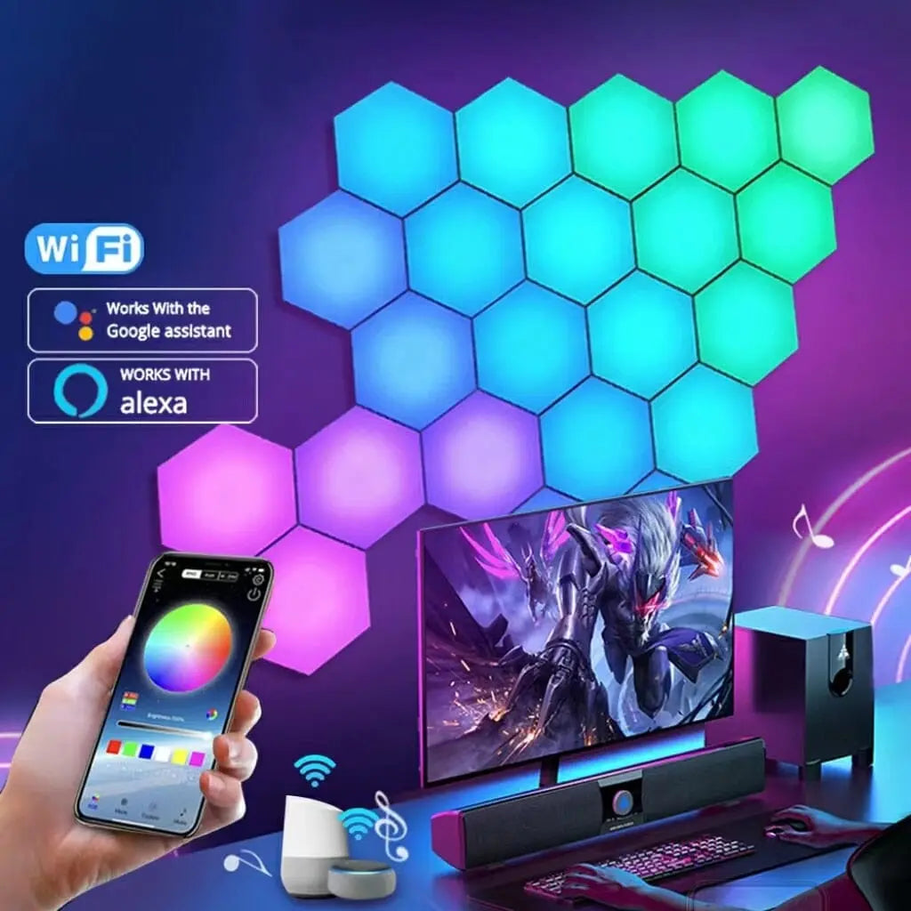 Led RGB Gamer Hexagonal Personalizável - Kawaii Side