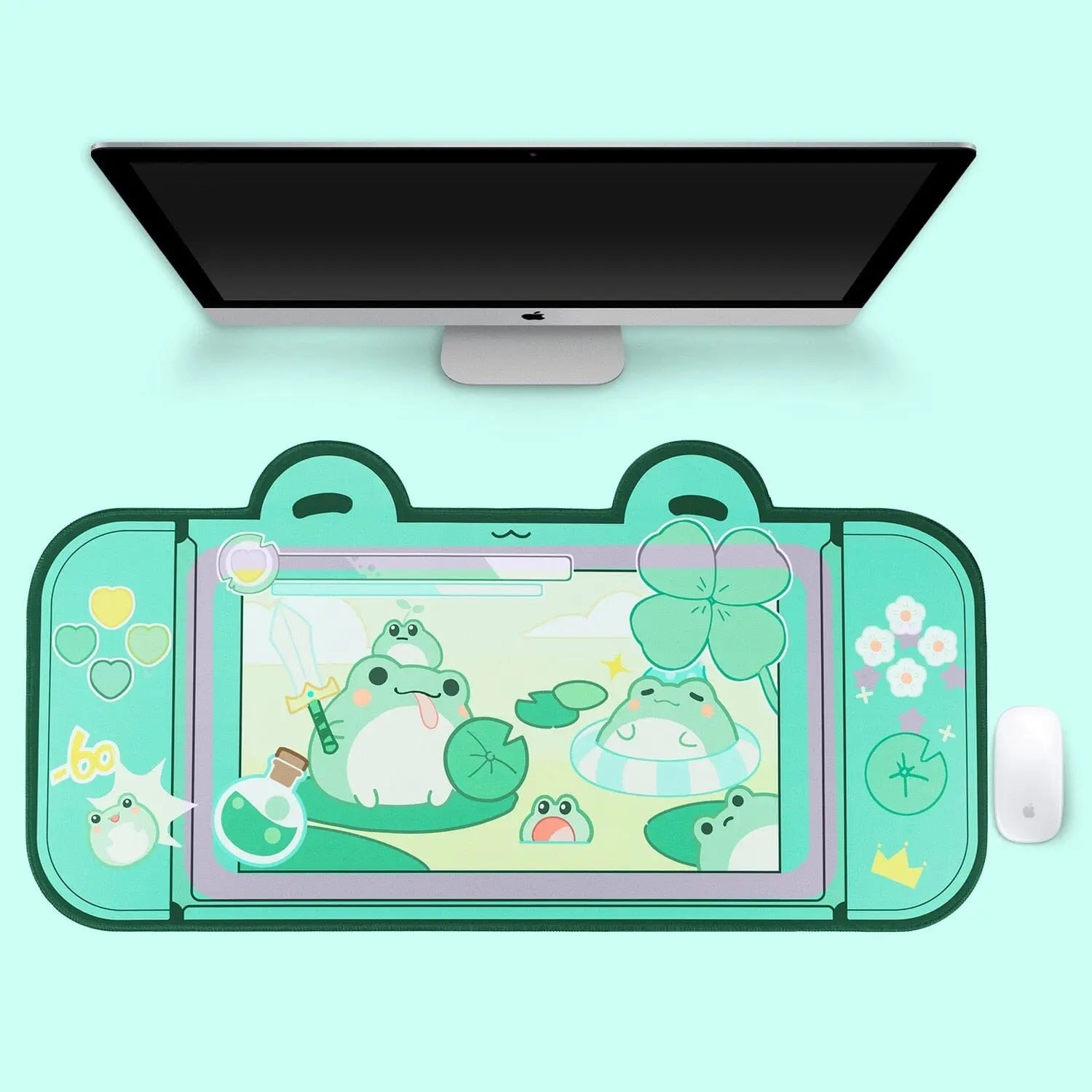 DeskPad Sapos Fofinhos Shape de Nintendo Switch - Kawaii Side