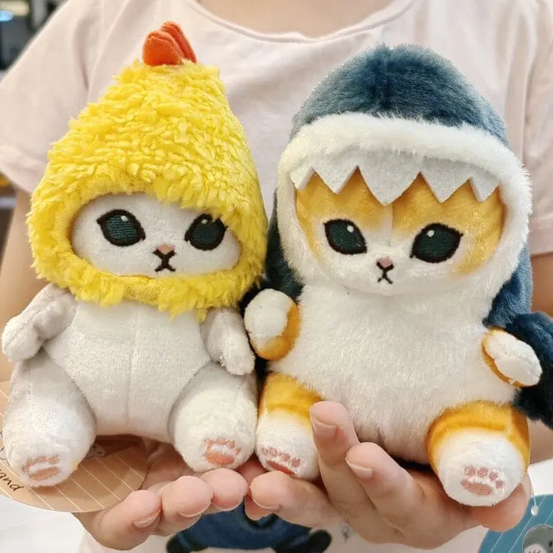 Cute Plush Shark Cat and Breaded Shrimp Cat - Kawaii Side