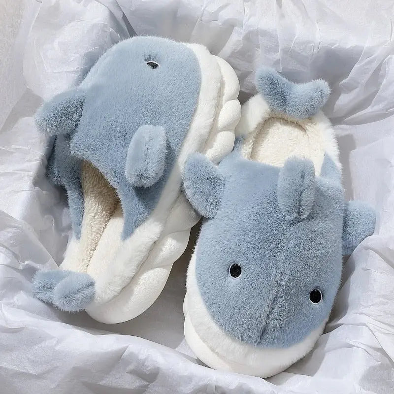 Cute Shark Plush Slipper - Kawaii Side