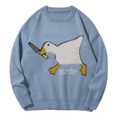 Goose Pattern Knit Sweater