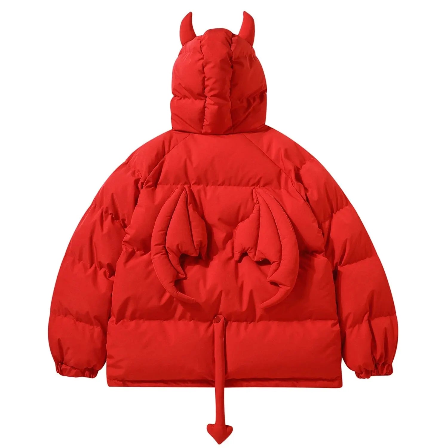 Devil Horns and Wings Streetwear Puffer Jacket - Kawaii Side