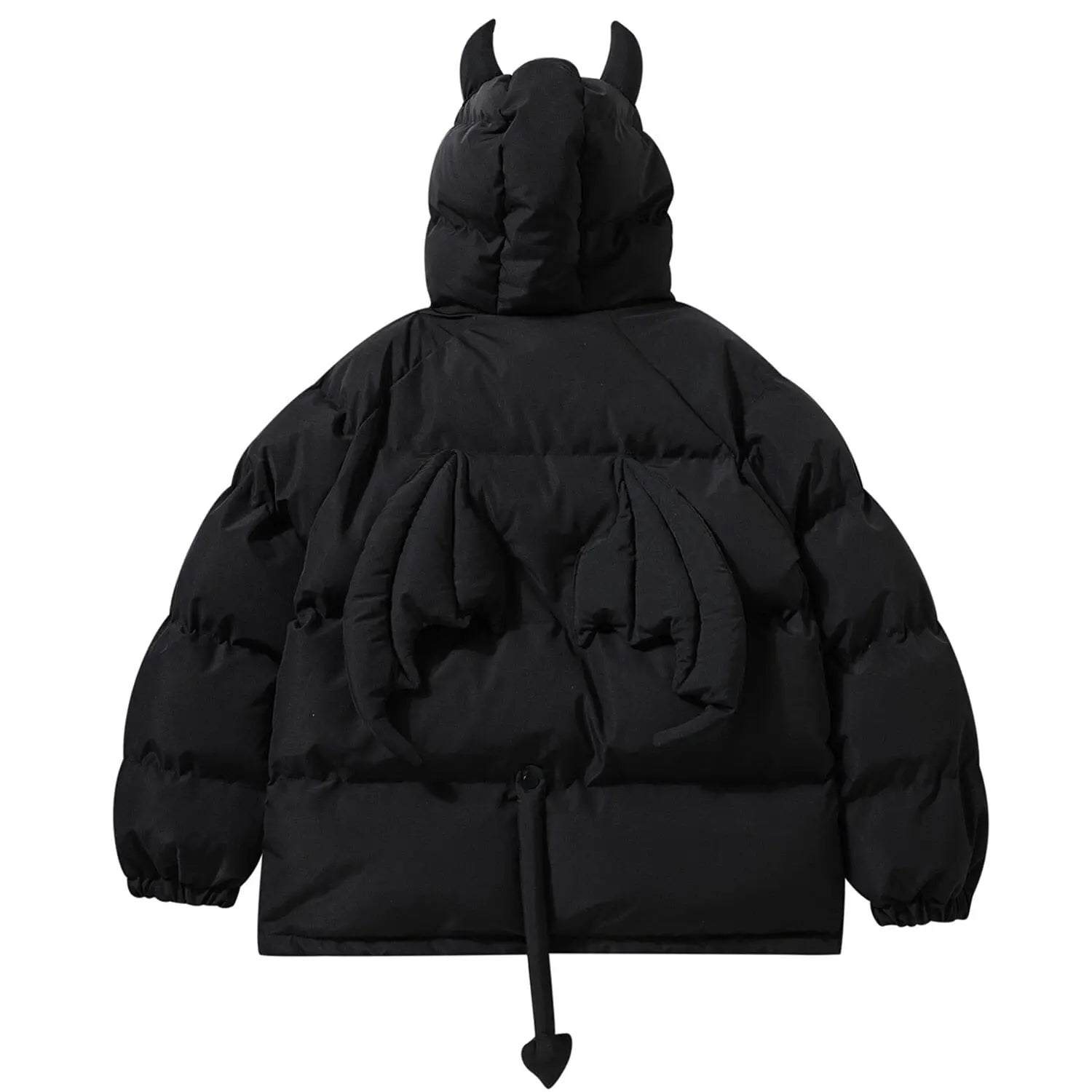 Devil Horns and Wings Streetwear Puffer Jacket - Kawaii Side