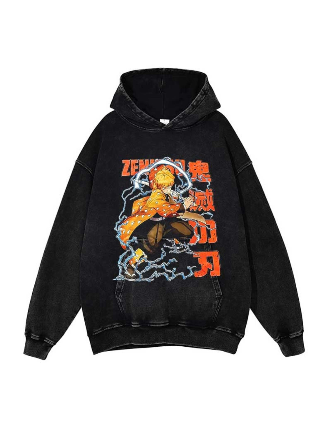 THUNDER BREATHING VINTAGE HOODIE Kawaii Side