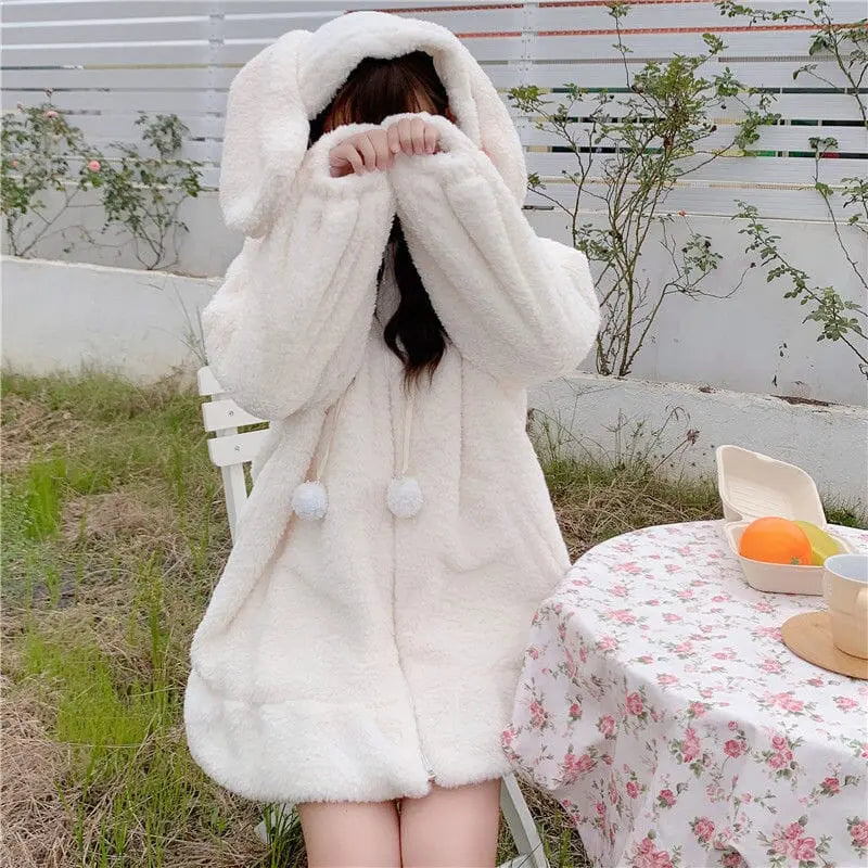 Fuzzy and Kawaii Bunny Coat - Kawaii Side