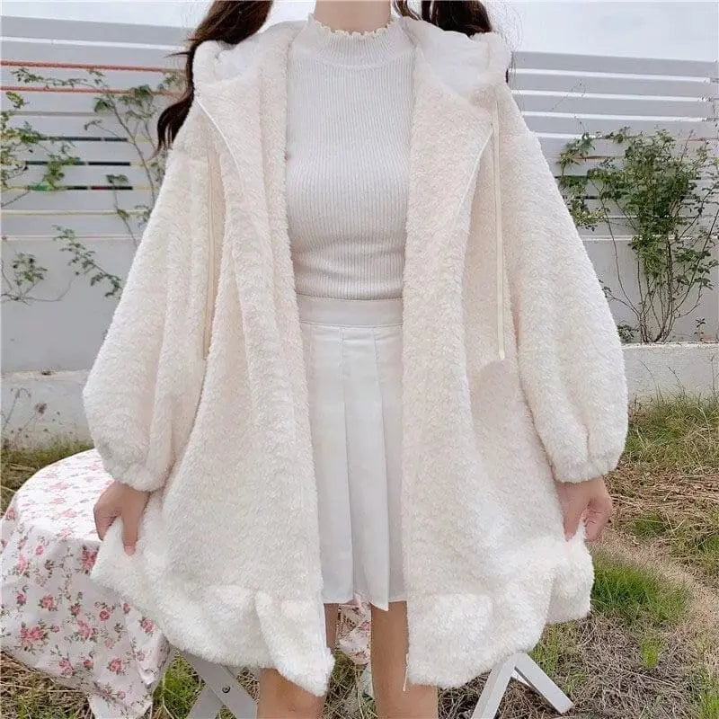 Fuzzy and Kawaii Bunny Coat - Kawaii Side