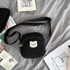 Borsa a tracolla in peluche Kawaii simpatico orsetto