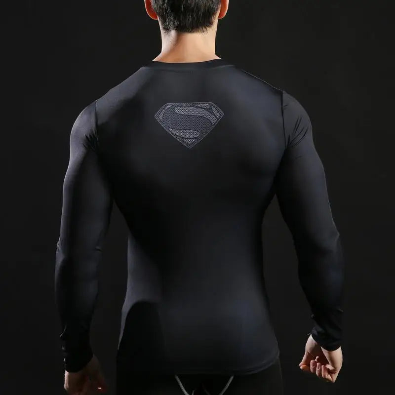 Super Hero 3D Printed Long Sleeve Compression T-Shirts