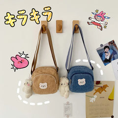 Borsa a tracolla in peluche Kawaii simpatico orsetto