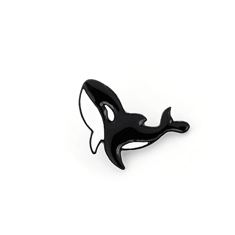 Animal Enamel Pin Custom Whale Brooch Bag Clothes Lapel Pin Badge Cartoon Jewelry Kid Friend Kawaii Side