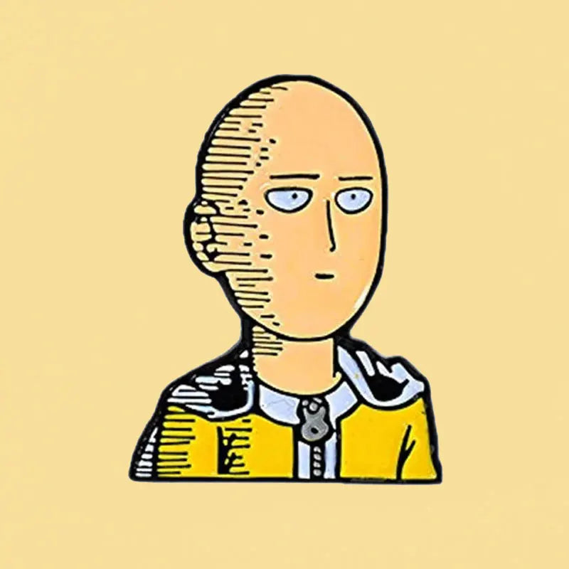 One Punch Man Saitama Enamel Pins Cute Anime Metal Cartoon Brooch Men Women Fashion Jewelry Gift Knapsack Hat Collar Lapel Badge Kawaii Side