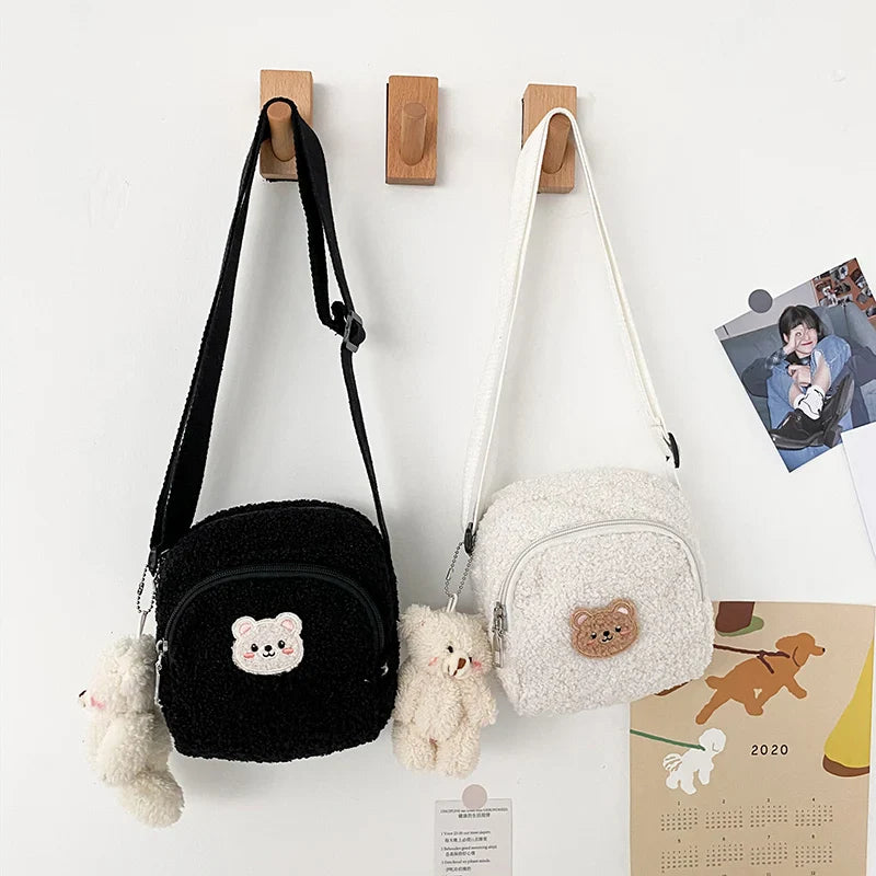 Kawaii Cute Bear Plush Shoulder Bag