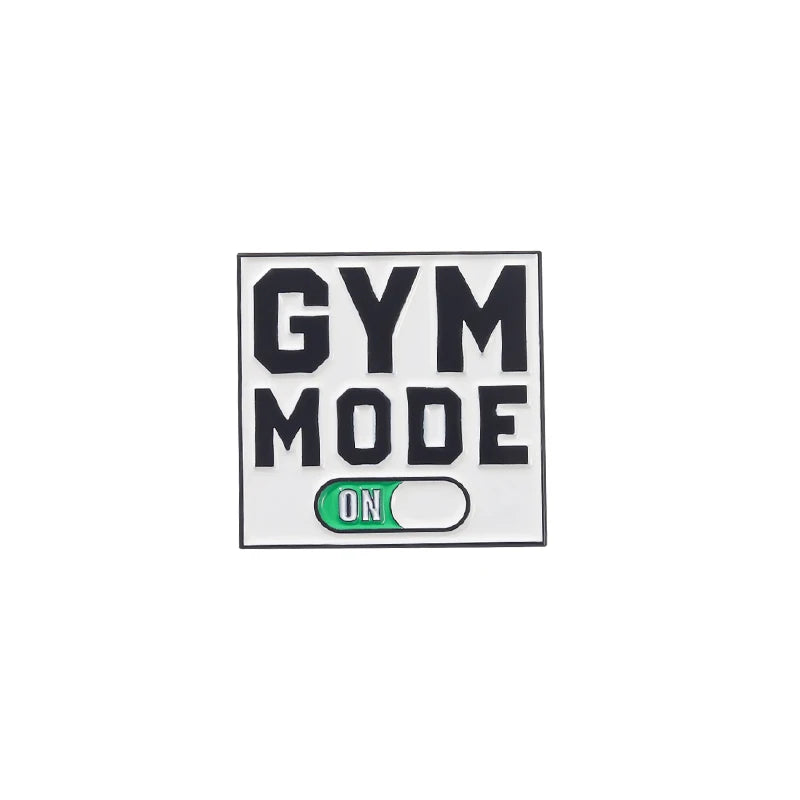 Gym Mooe Enamel Pins No Pain No Gain Excitation Encourage Brooches Lapel Clothes Backpack Hat Badge Sports Lover Jewelry Gifts Kawaii Side