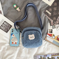 Borsa a tracolla in peluche Kawaii simpatico orsetto