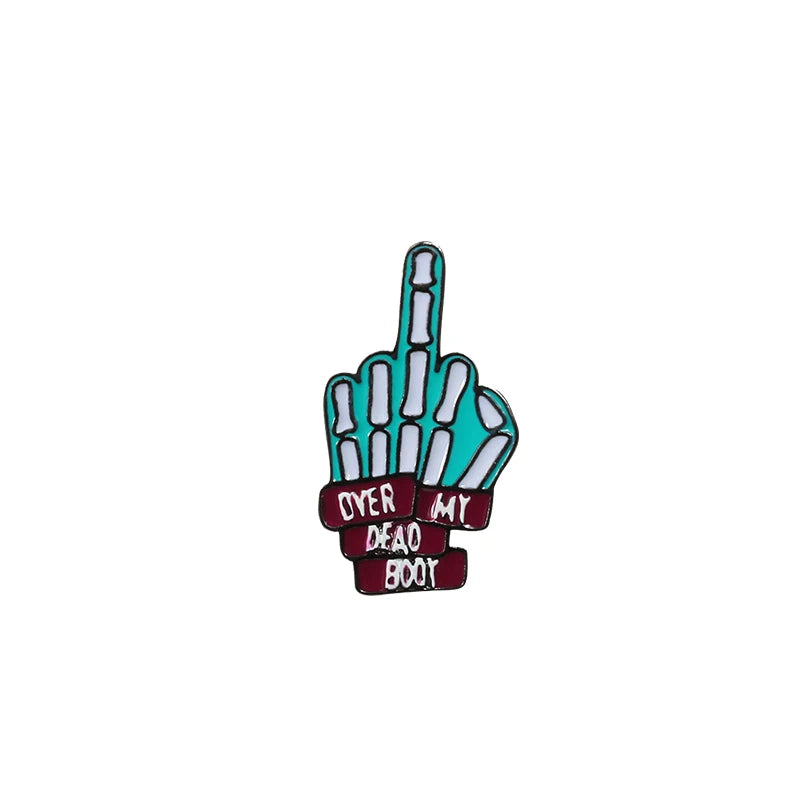 Punk Hand Metal Pins Brooches OK Yeah Good Rock Finger Signal Enamel Pin Badges Various Gestures Jewelry for Women Men Kids Gift Kawaii Side