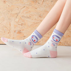 Pink Milk Bear Cotton Socks