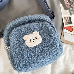 Borsa a tracolla in peluche Kawaii simpatico orsetto