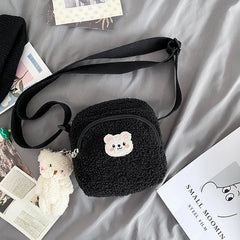 Borsa a tracolla in peluche Kawaii simpatico orsetto