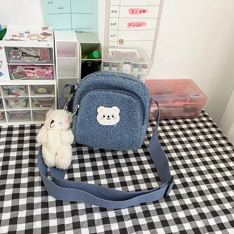 Kawaii Cute Bear Plush Shoulder Bag