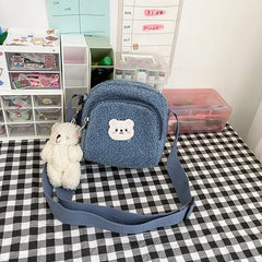 Borsa a tracolla in peluche Kawaii simpatico orsetto