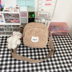 Borsa a tracolla in peluche Kawaii simpatico orsetto