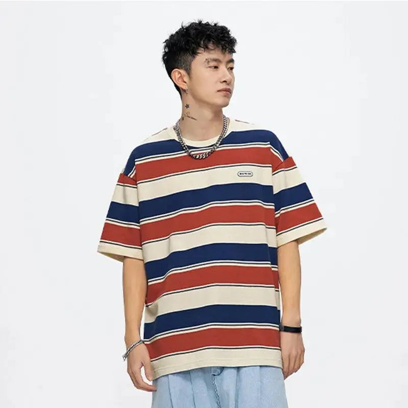 Japanese Style Striped T-Shirt - Kawaii Side