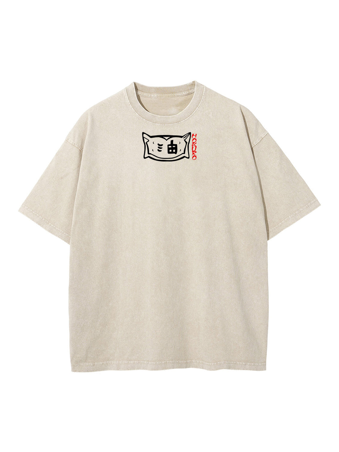 JIRAYA 2-SIDES BEIGE TEE Kawaii Side