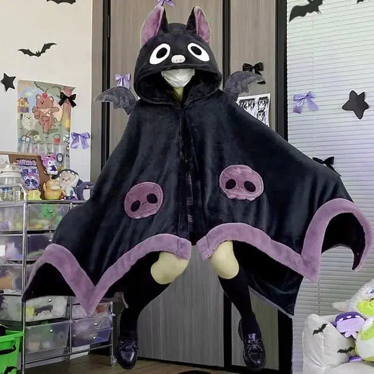 Kawaii Cartoon Bat Hooded Blanket - Kawaii Side