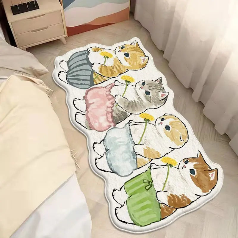 Kawaii Cartoon Kitty Cat Collection Rug & Mat - Kawaii Side