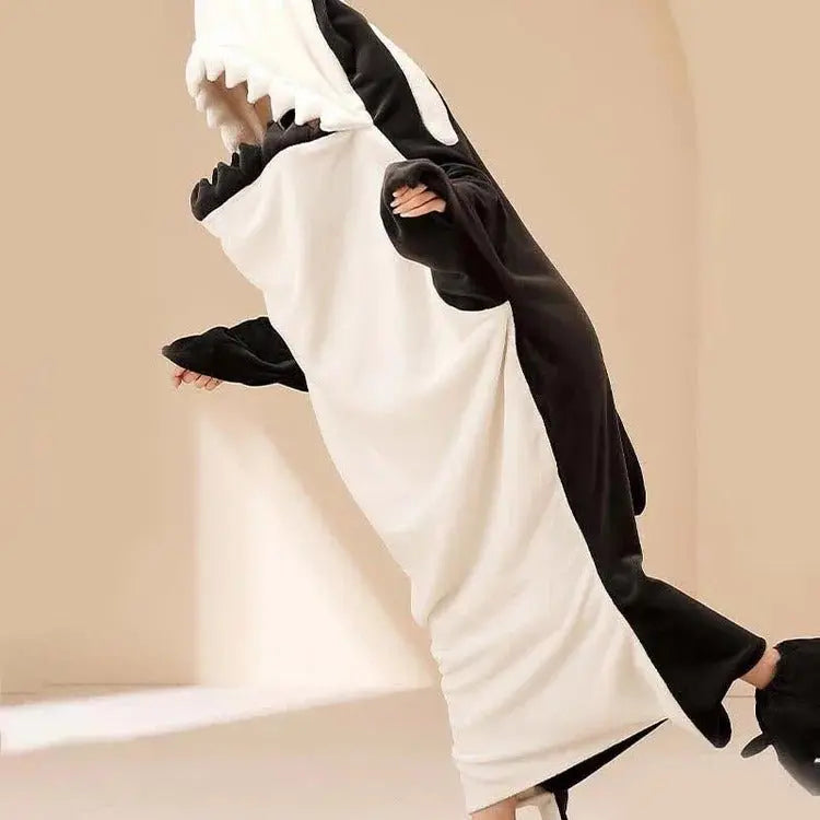 Kawaii Killer Whales Hooded Jumpsuit Pajamas - Kawaii Side