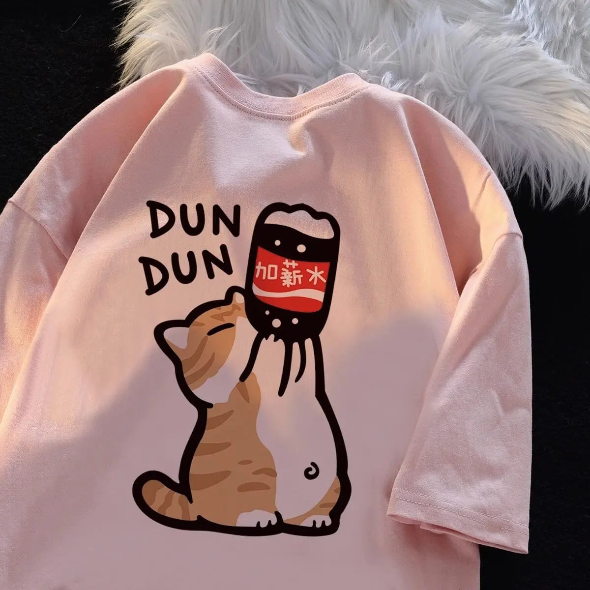 Kawaii Kitty Drinking Soda T-Shirt - Kawaii Side