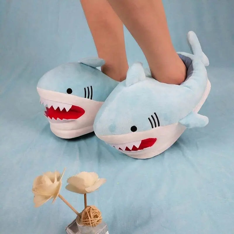 Kawaii Shark Plush Slippers - Kawaii Side