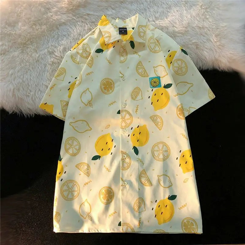 Lemon Pattern Dress Shirt - Kawaii Side