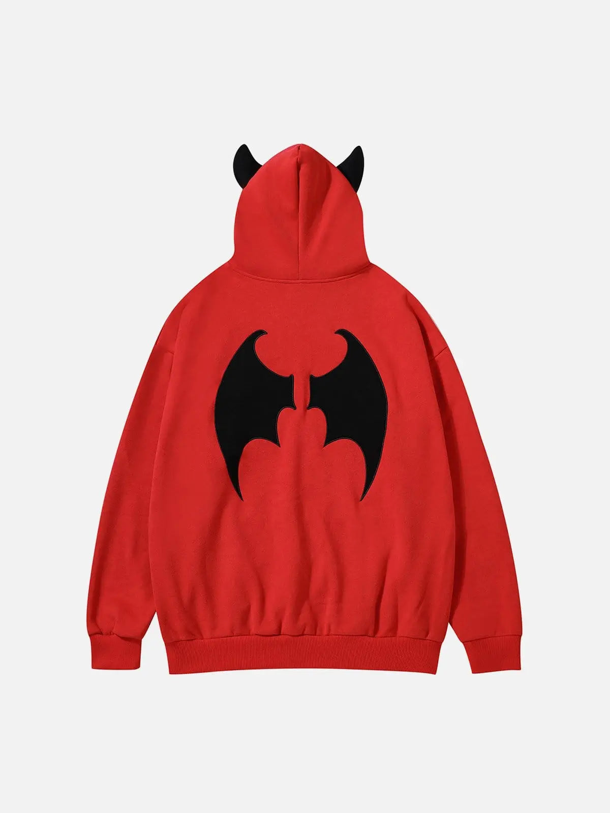 Little Devil Embroidery Thick Hoodie - Kawaii Side