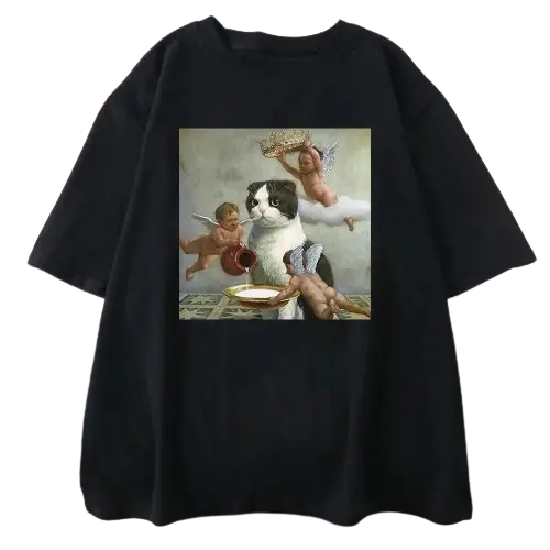 Little God Cat and Angels T-Shirt GatoGeek