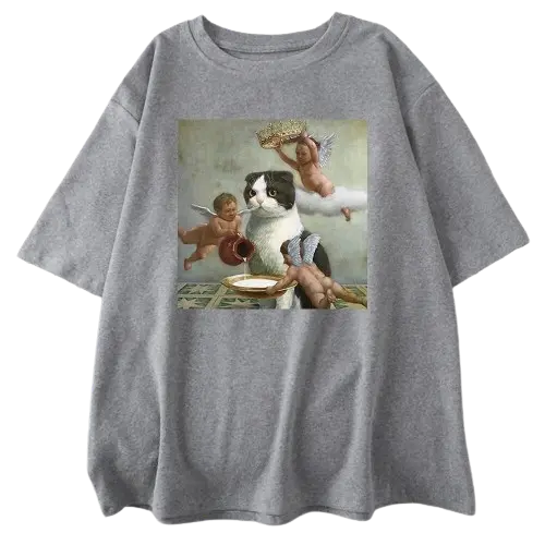 Little God Cat and Angels T-Shirt GatoGeek