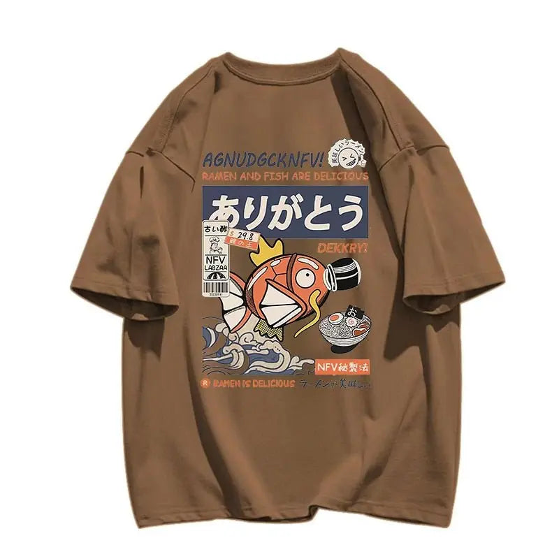 Magikarp Ramen and Fish Streetwear T-Shirt - Kawaii Side