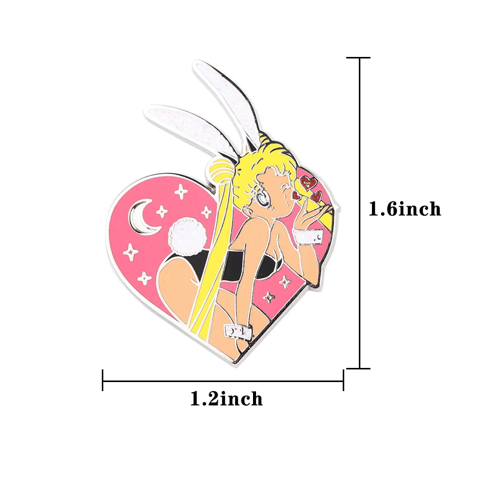 Anime Friends Enamel Pin Brooches for Women Manga Lapel Pins Badges on Backpack Cosplay Accessories Birthday Gift Toys Kawaii Side