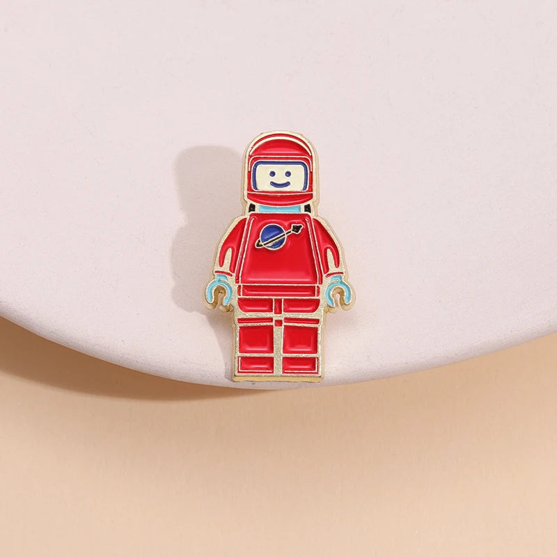 Space Astronauts Robot Enamel Pins Cute Planet Astronaut Metal Brooches Lapel Badge Backpack Clothes Jewelry Accessories Pin Kawaii Side