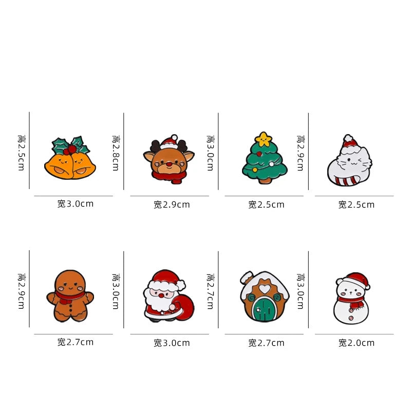 Cute Christmas Enamel Pin Kawaii Side