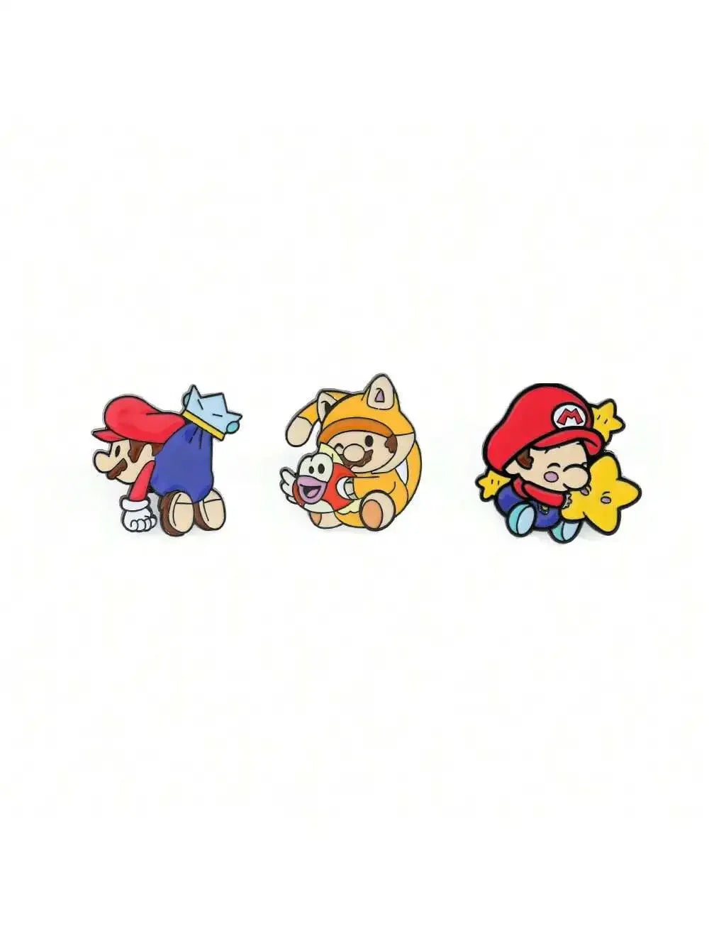 3/6 pcs Classic Game Super Mario Bros Enamel Lapel Pins Cartoon Mario Bros Brooch for Backpack Badge Pins Accessories Kawaii Side