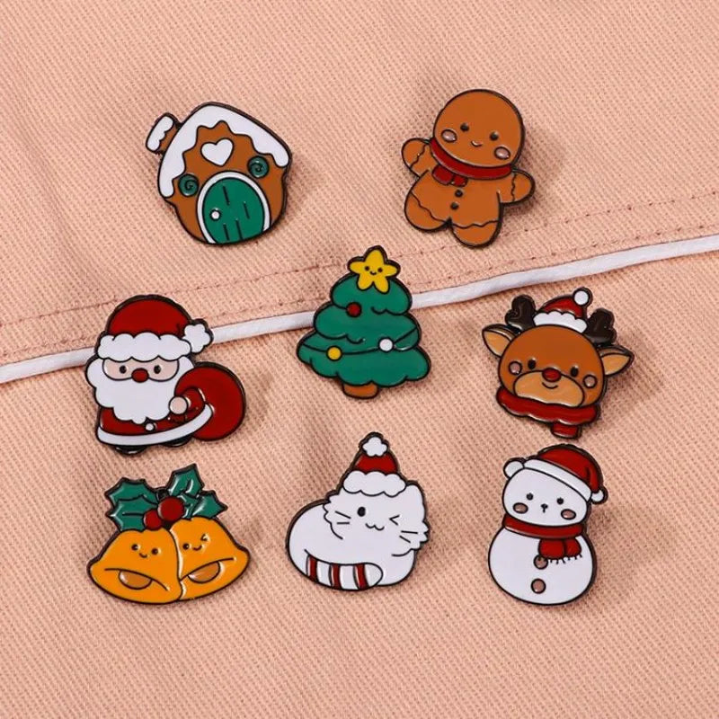 Cute Christmas Enamel Pin Kawaii Side