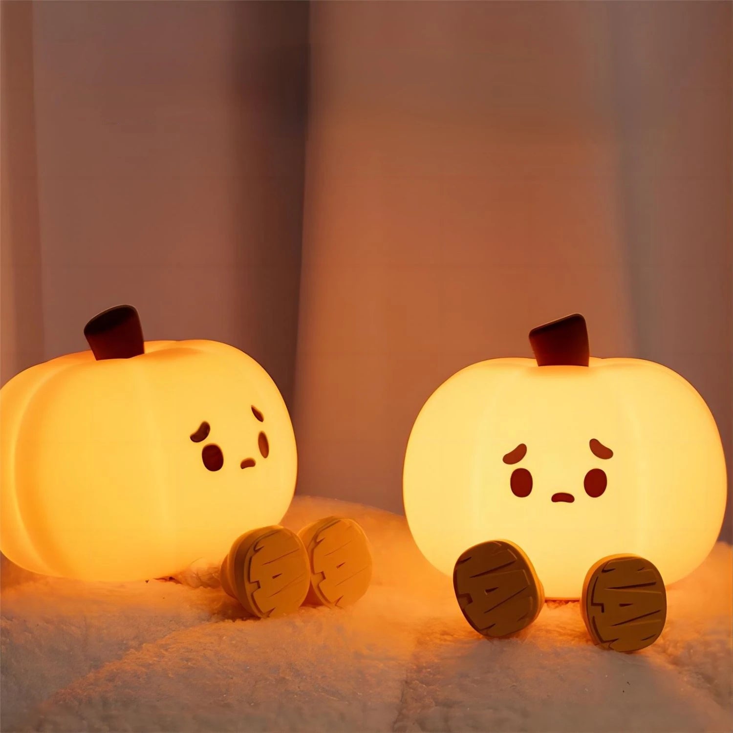 Cute Pumpkin Halloween Night Lights Soft Silicone