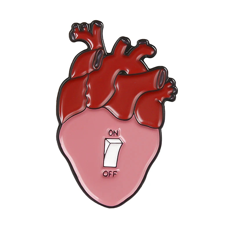 Art Heart Organs Enamel Pin